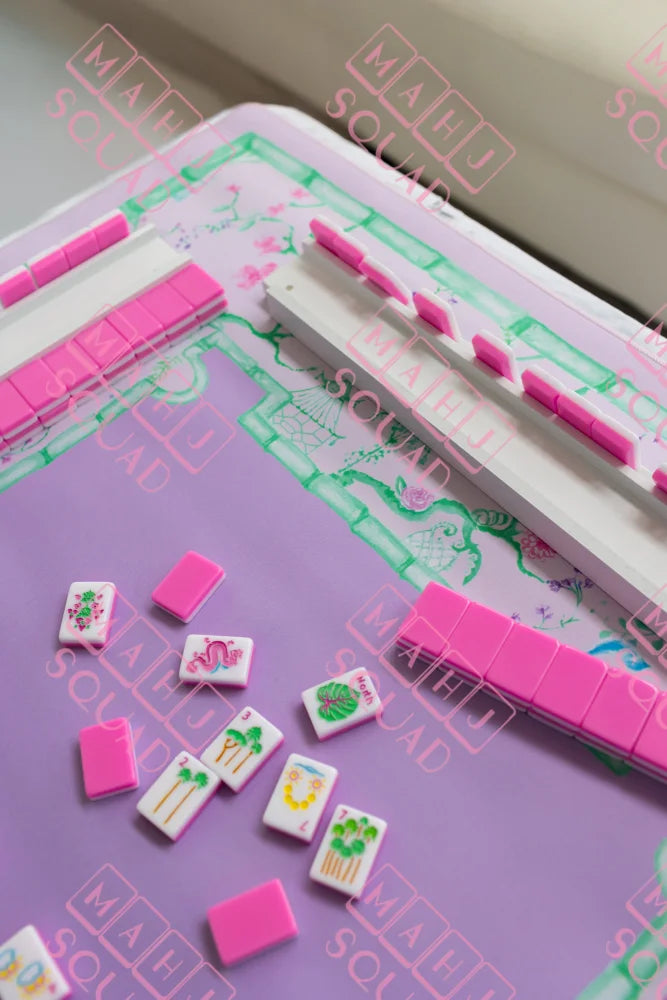 Pastel Chinoiserie Mahjong Mat - Mahjong Mats