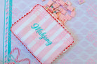 Pink and white embroidered Mahjong tile bag - Pouches & Coin Purses