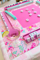 Pink Floral Chinoiserie Mahjong Mat - Mahjong Mats