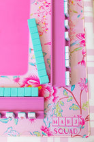 Pink Floral Chinoiserie Mahjong Mat - Mahjong Mats