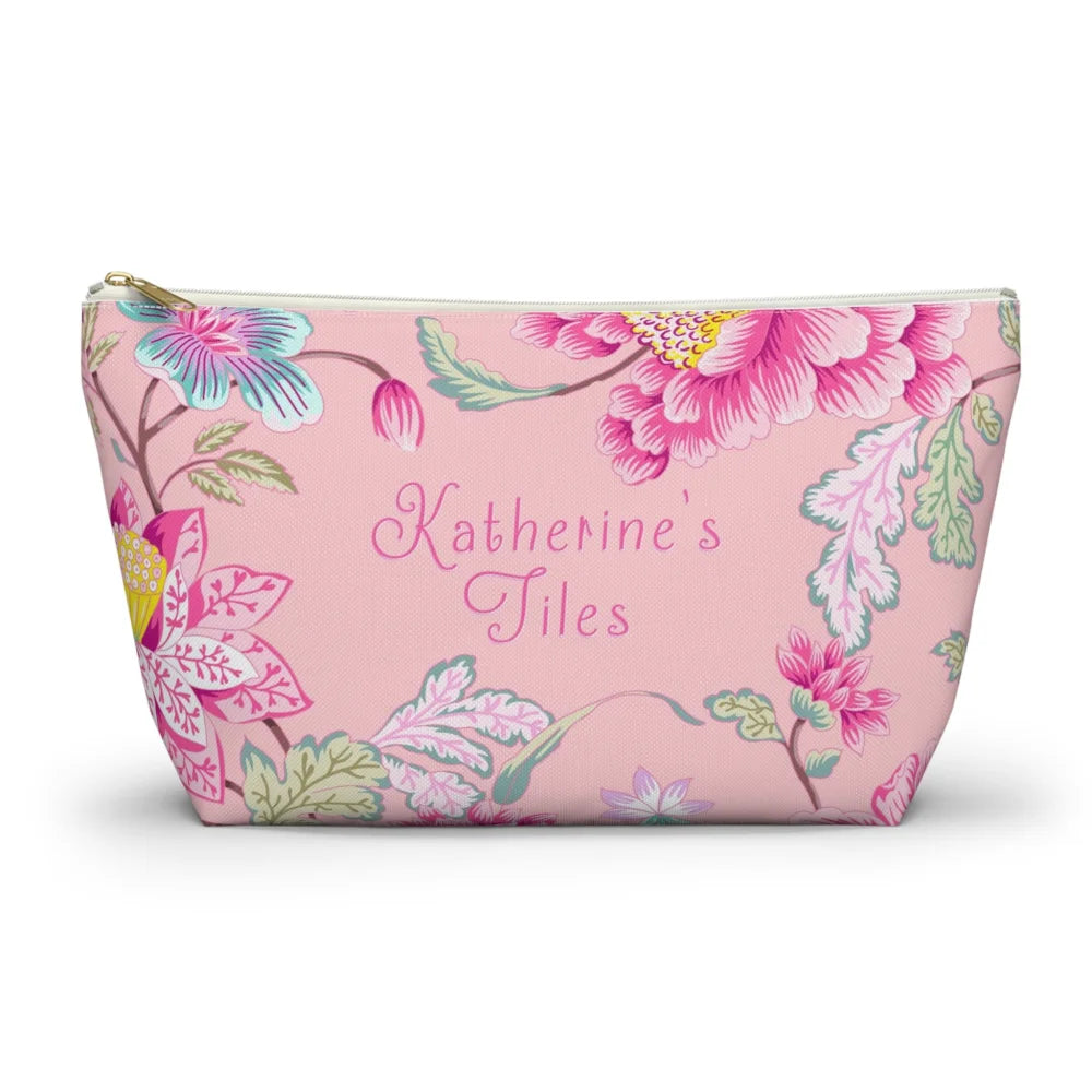Pink Floral Chinoiserie Mahjong Tile bag - Pouches & Coin Purses
