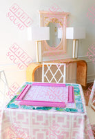 Pink Mid-Century Mahjong Tablecloth in Palm Springs pattern