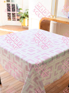 Pink Mid-Century Mahjong Tablecloth in Palm Springs pattern