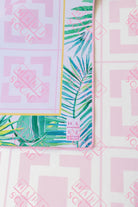 Pink Mid-Century Mahjong Tablecloth in Palm Springs pattern